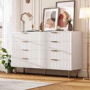 Fluted 8-Drawer Dresser, 54" Wide Modern Chest with Deep Storage, Large Double Dresser, TV Stand, Wooden Organizer for Bedroom, Living Room, Kids - 1 of 4