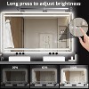 Anti-Fog LED Bathroom Mirror, Dimmable Vanity Mirror with Front & Back Lighting, Memory Function, Stepless Dimming, Modern Bathroom Wall Mirror - 2 of 4