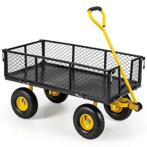 Tangkula Utility Garden Cart 900 lbs/400 kg(1200 lbs/545 kg) Heavy Duty Wagon Cart with Rotating Handle and Removable Sides - 1 of 4