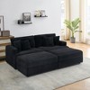 88.58" Corduroy Sectional Sofa with Double Storage Legs and 4 Pillows, Cloud-Like Memory Foam Cushions, Soft & Stylish Lazy Couch - 4 of 4