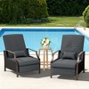 Hyleory Wicker Outdoor Chaise Lounge Push Hand Recliner with Cushions - 2 of 4