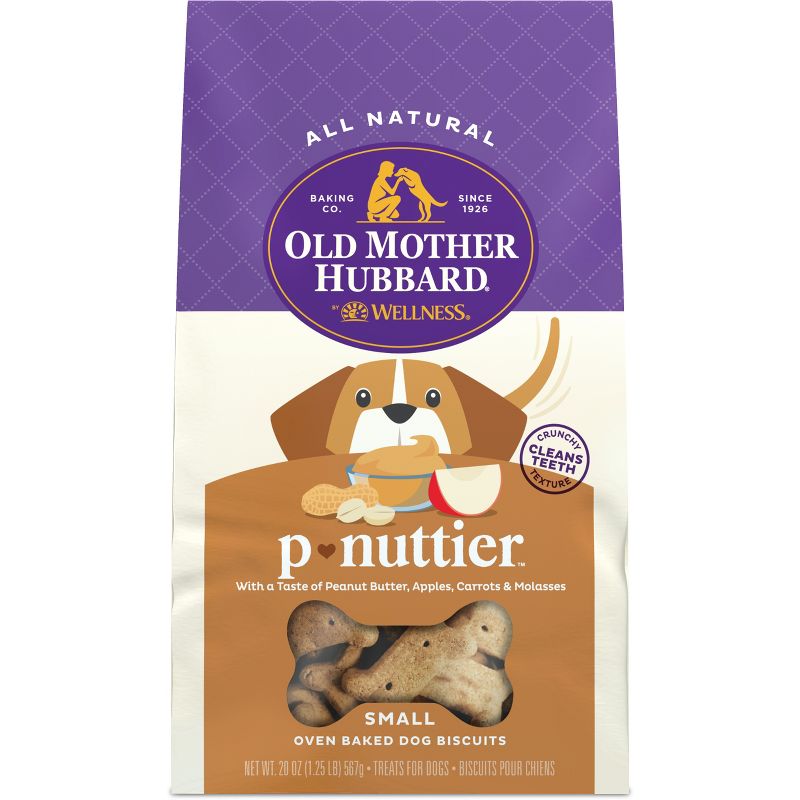 Old Mother Hubbard by Wellness Classic Crunchy P-Nuttier Biscuits Small Oven Baked with Carrot, Apple and Peanut Butter Flavor Dog Treats, 1 of 9