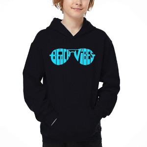 LA Pop Art Beach Vibes - Boy's Word Art Hooded Sweatshirt - 1 of 4