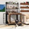 Tangkula Dog Crate Furniture w/ Storage Shelves Industrial Dog Kennel w/ Flip-up Top - 2 of 4