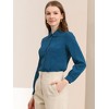 Allegra K Women's Work Peter Pan Collar Long Bishop Sleeve Button Down Shirt - 2 of 4