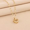 Boersma Double-Layer Love Necklace for Women – Elegant Metal Pendant with Sparkling Rhinestones, Fashion Jewelry for Daily Wear - 2 of 4