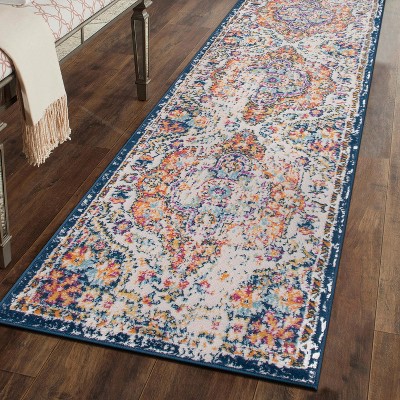 Multi-Color Distressed Bohemian Medallion Runner Rug 2'7" x 8'