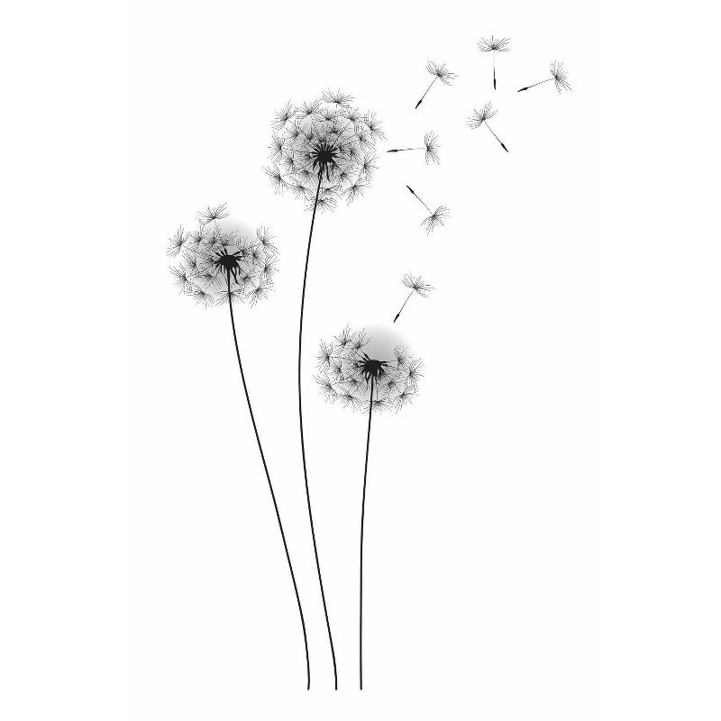WHIMSICAL DANDELION Peel and Stick Wall Decal Black - ROOMMATES, 4 of 9