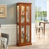 Racxily Curio Cabinet Lighted Curio Diapaly Cabinet with Adjustable Shelves and Mirrored Back Panel, Tempered Glass Doors - 2 of 4
