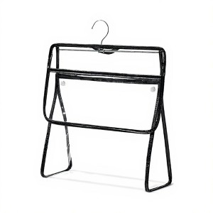 Anna-Kaci Women's Clear Hanging Shower Organizer with Touch-Friendly Phone Pocket Water-Resistant Storage Shelf - Black - 1 of 4