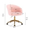 TopComfy Task and Office Chair Modern Height Adjustable Swivel Stylish Rotary Design for Bedroom Vanity Dorm, Pink, 23.7"*22.9"*17" - 3 of 4
