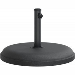 vidaXL Parasol Base Black Plastic and concrete base, iron tube Universal - 1 of 2