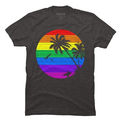 Men's Design By Humans Rainbow Summer By clingcling T-Shirt
