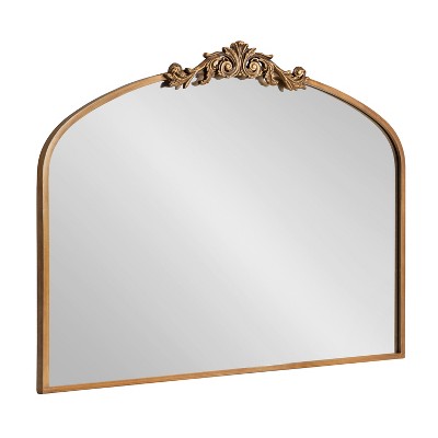 Gold Ornate Rectangular Bathroom Wall Mirror