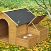 FURNIinspire Large Size Wooden Dog House, Dog Crate For large dog breeds, Cabin Style Raised Dog Shelter with Asphalt Roof, 51.18"*43.7"*37" - 3 of 4