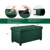 Itopfox 30 Inches Storage Ottoman Bench with Wooden Legs, Linen Fabric Footrest for Living Room or Bedroom, Removable Lid and Hidden Storage Space - 2 of 4