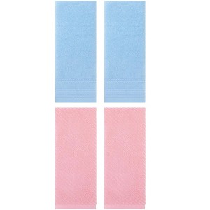 REGALWOVEN 4 Pcs Striped Comfortable Quick Drying Non-Linting Hand Towel 14" x 30" - 1 of 4