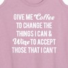 Women's - Instant Message - Give Me Coffee Wine Graphic Racerback Tank - 2 of 4