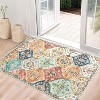 Washable Vintage Floral Living Room Bedroom Rugs, Distressed Print Farmhouse Carpet for Dining Room Kitchen, Retro Accent Home Decor Rugs - 2 of 4
