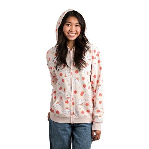 Women's Sanrio Hello Kitty Bow Zip-up Graphic Hoodie - Pink : Target