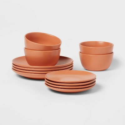 12pc Stoneware Avesta Dinnerware Set Rust - Threshold™