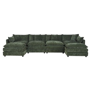 NicBex Couches for Living Room Deep Seat Sofa Couch Upholstered 2 Seater Sleeper Loveseat Sofa with 4 Pillows for Bedroom - 1 of 4