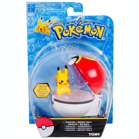 Pokemon Clip N Carry Pokeball Pikachu And Repeat Ball Figure Set Angry