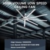 iLIVING 108-Inch High Volume Low Speed HVLS 9 Blades BLDC Big Ceiling Fan, Reversible Industrial Commercial and Residential with IR Remote - 2 of 4