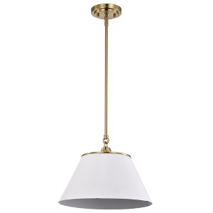 Nuvo Lighting Dover 1 - Light Pendant in  White/Vintage Brass - 1 of 1