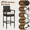 Yaheetech Set of 2 Outdoor PE Rattan Patio Bar Stools with Cushions, Armrests, Footrests for Garden, Deck, Porch - 4 of 4