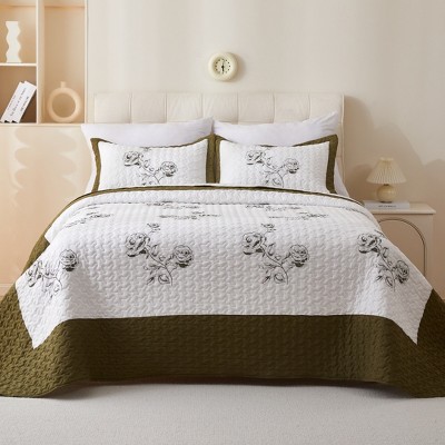 Acoinel Rose 3pcs Comforter Set，with 1 Comforter & 2 Pillowcases