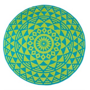 Round Floral Paisley Oversized 60" Cotton Beach Towel by Blue Nile Mills - 1 of 4