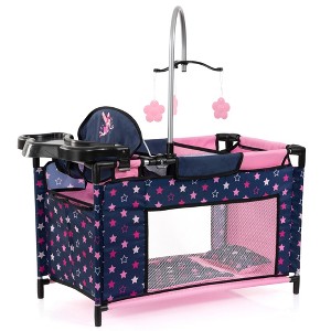 Bayer Design Navy & Pink Multi-Bed Playpen for Dolls with Highchair & Mobile - 1 of 4