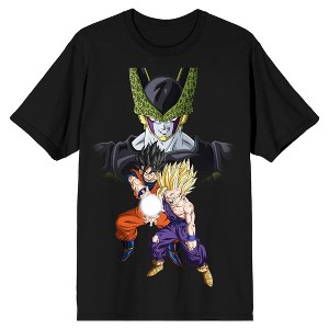 Dragon Ball Z Cell Goku and Gohan Men's Black T-shirt - 1 of 1