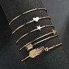 19 Piece Multiple Layered Stackable Bracelet Set for Women with Open Cuff Wrap Design, Rose Gold and Gold Colors - 3 of 4