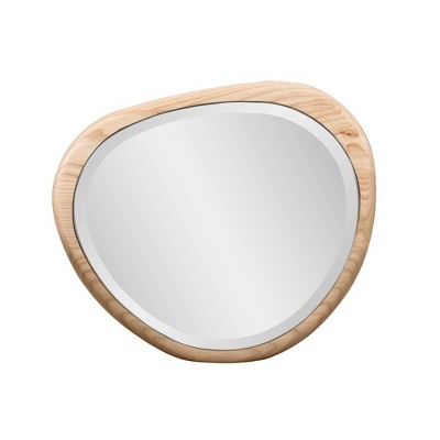 Howard Elliott 14"x16" Asymmetrical Bleached Oak Wood Framed Wall Mirror