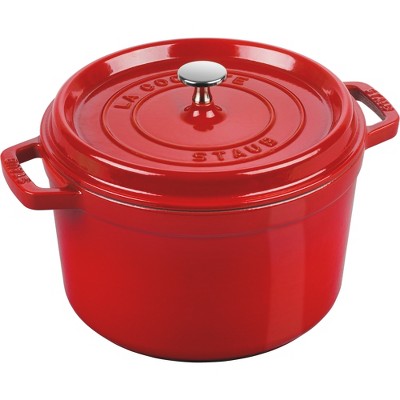 Staub Cast Iron Dutch Oven 5-qt Tall Cocotte, Made In France, Serves 5-6,  Cherry : Target
