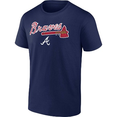 Atlanta Braves Shirt Adult Medium Blue Red MLB Baseball Majestic Mens