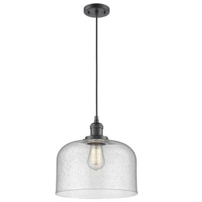 X-Large Bell-1 Light Mini Pendant in Industrial Style-12 Inches Wide by 8 Inches High