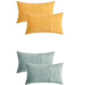 REGALWOVEN 4 Pcs Modern Strip Decorative Throw Pillow Covers for Couch Bed Living Room - 1 of 4