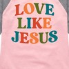 Girls' - Instant Message - Love Like Jesus Shirt Tail Raglan Graphic T-shirt - 2 of 4