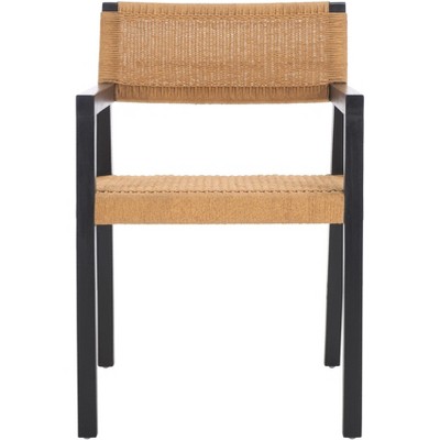 Jolene Woven Rope Dining Chair - DCH1015 - Black/Natural - Safavieh