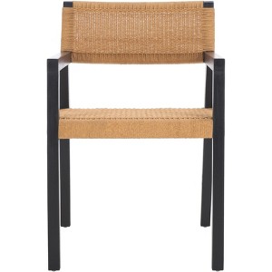 Jolene Woven Rope Dining Chair - DCH1015 - Black/Natural - Safavieh - 1 of 4