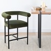 Velvet Counter Height Stool with Back and Arms, 1-Pack Modern Upholstered Bar Chair with Wide Seat for Kitchen Island or Home Bar-Maison Boucle - 2 of 4