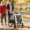 Aosom 2-in-1 Pet Bike Trailer for Small Dogs, Road-Visibility Bicycle Stroller, Weather-Strong Bike Wagon Trailer Sidecar Attachment, White - 2 of 4