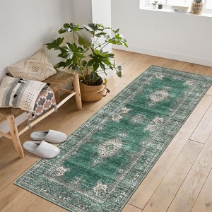 COZONY Floral Vintage Area Rug, Machine Washable Non-Slip Floor Mat for Living Room and Bedroom - 1 of 4