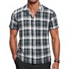 COOFANDY Mens Short Sleeve Button Down Shirt Plaid Button Up Shirts Casual 75% Cotton Work Shirts - 4 of 4