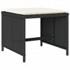 vidaXL 17-Piece Patio Dining Set - Black Poly Rattan Garden Furniture with Cushions - Outdoor Table, 12 Chairs, 4 Stools, Glass Top - 3 of 4