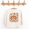 Pumpkin Floral Grunge - Youth Long Sleeve Graphic T-Shirt and Toddler Long Sleeve Graphic Tee - 2 of 3
