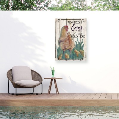 "Eggs And Chicken" Outdoor Canvas